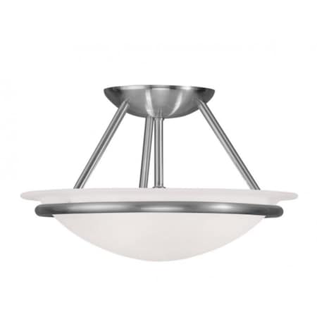 Lightning 2 Light Bowl Semi-Flush Mount; Brushed Nickel LI656087